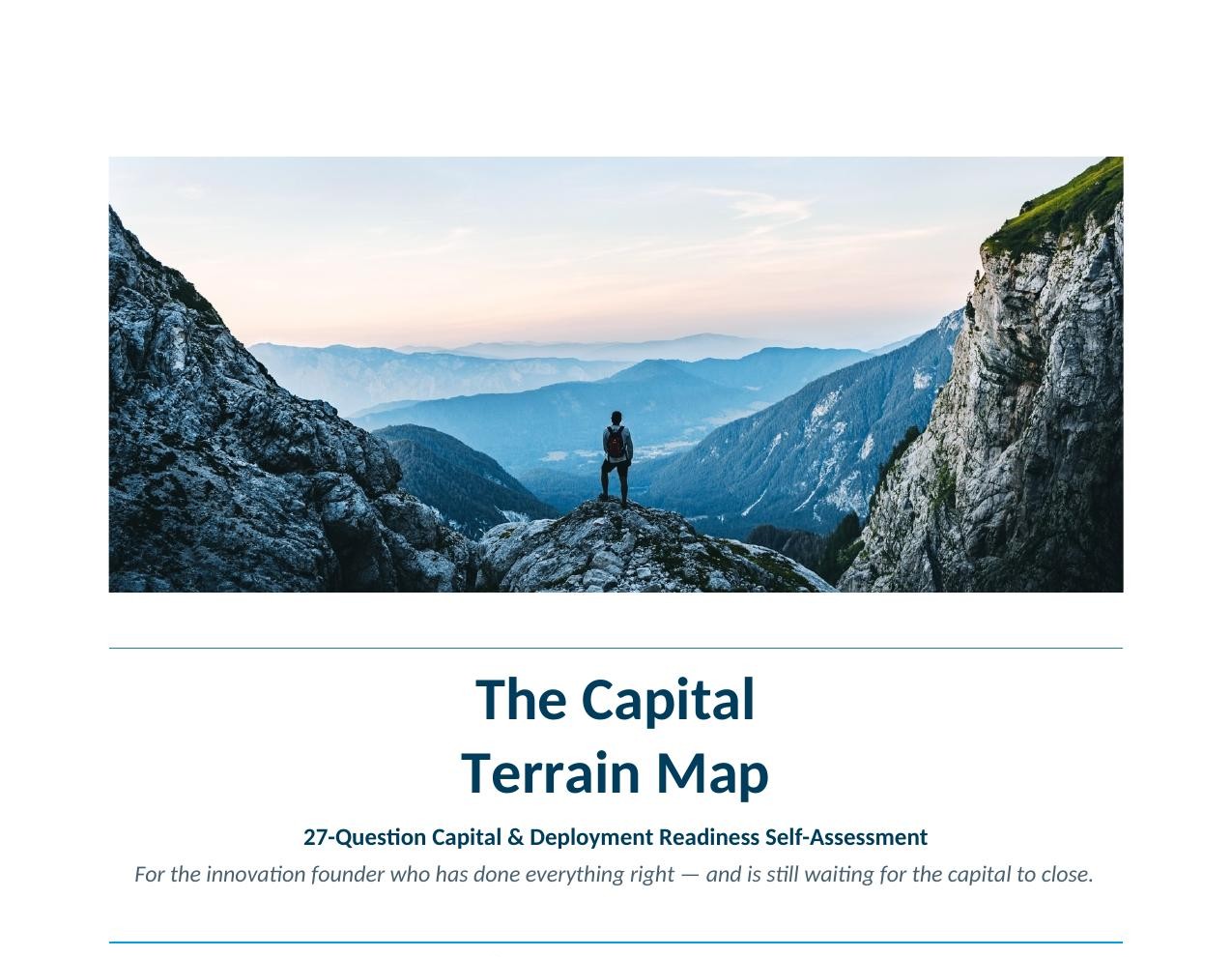 Capital Terrain Map — 27-Question Capital & Deployment Readiness Self-Assessment