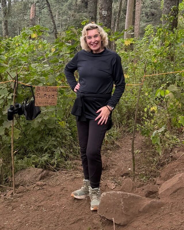 Cynthia Thyfault on a mountain trail